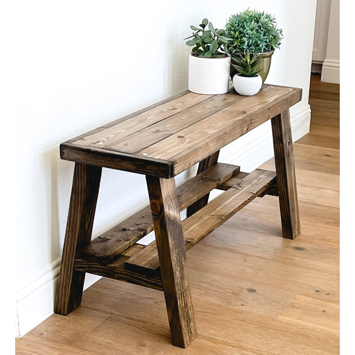 Gracie Oaks Minoo Solid Wood Shelves Storage Bench & Reviews Wayfair